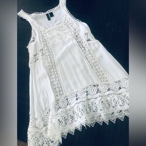 Full Tilit  White Lace Long line Camisole
